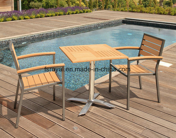 Patio Gaden Home Hotel Office Aluminum Wood Dining Table and Chair