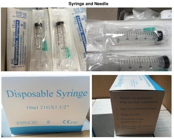 Disposable 10ml Luerlock Syringe with Hypodermic Needles