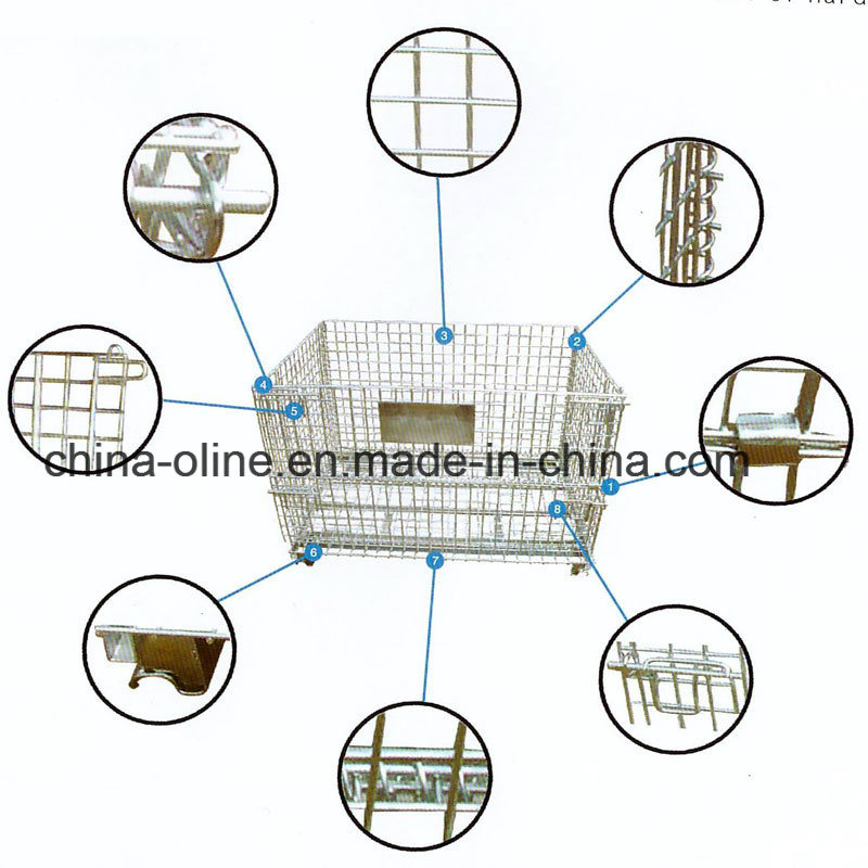 Stackable Folded Storage Wire Mesh Container