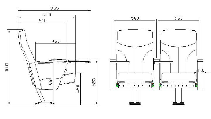 Patented Built-in Mic Space Office Auditorium School Classroom Furniture