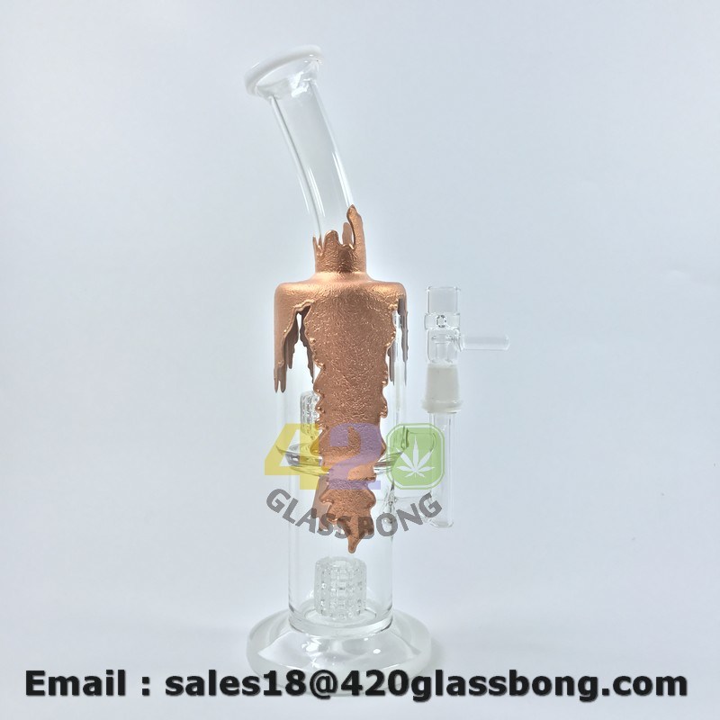 Hot Water Pipe Copper Plating Process Glass Water Smoking Pipe