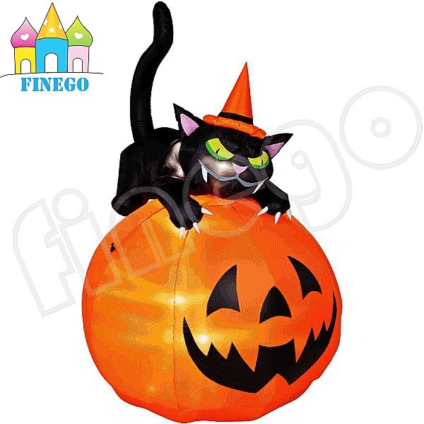 Newly Halloween Decoration Inflatable Pumpkin with Black Cat