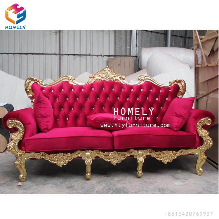 Comfortable Luxurious Wedding Banquet Household Velvet/Leather PU Custom Made King Throne Sofa for Home Party Hotel Love Seat