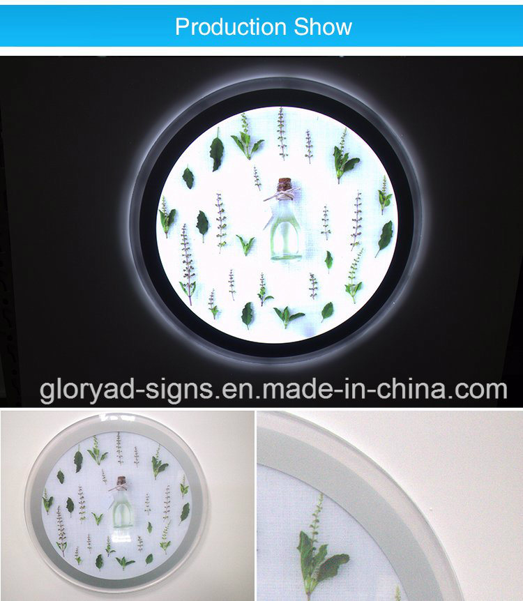 Round Crystal Light Box Crystal Photo Frame