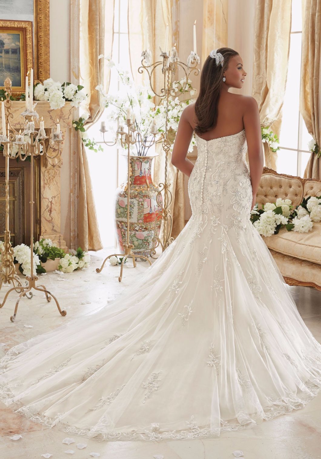 Sweethart Full Beading Mermaid Plus Size Wedding Dress