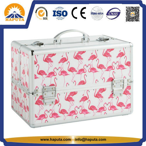 Pink Flamingo Carrying Makeup Train Case (HB-6315)