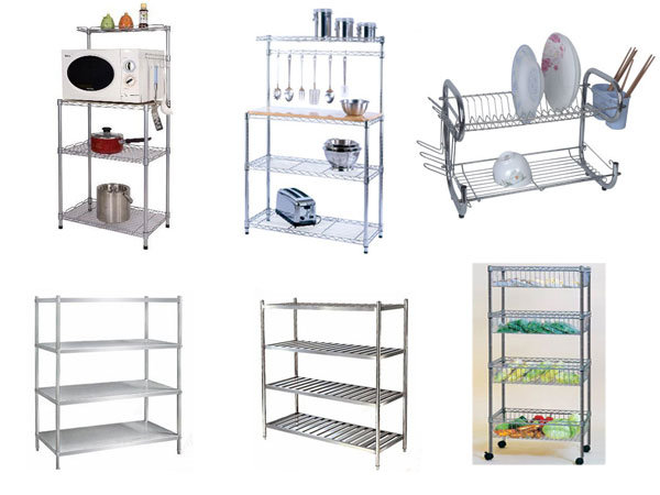 Storage Plastic Coated Metal Wire Mesh Shelving Rack