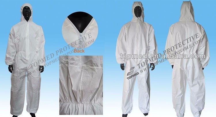 Nonwoven Protective Clothing Disposable Boiler Suit Lightweight Overall