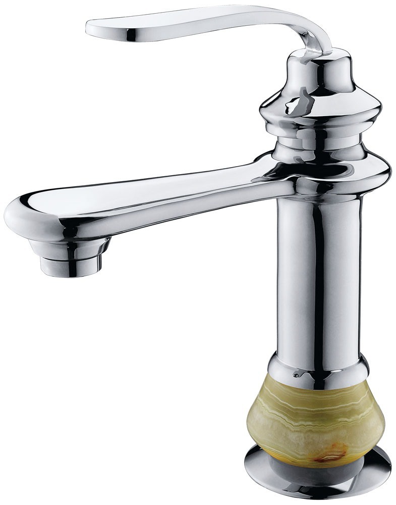 Chrome Color with Marble Decorate Basin Faucet