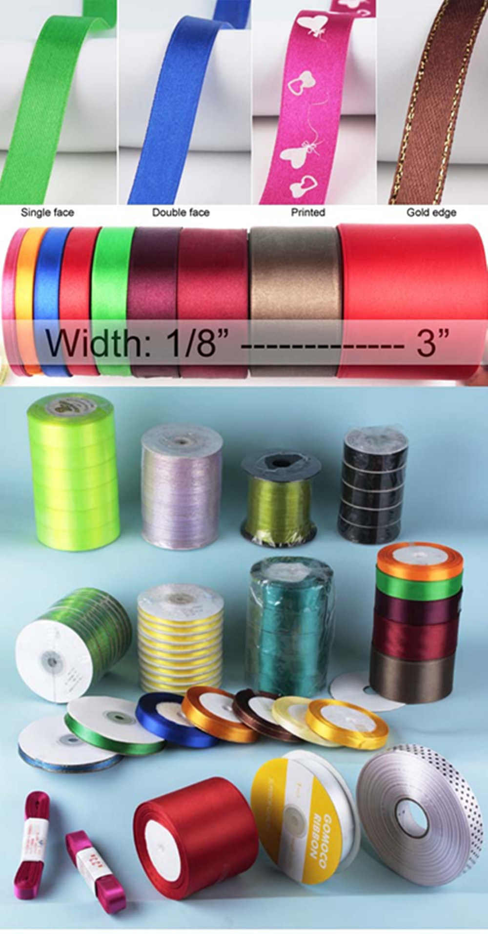 Accept Custom Hot Sale Beautiful Colorful Polyester Ribbon Tape