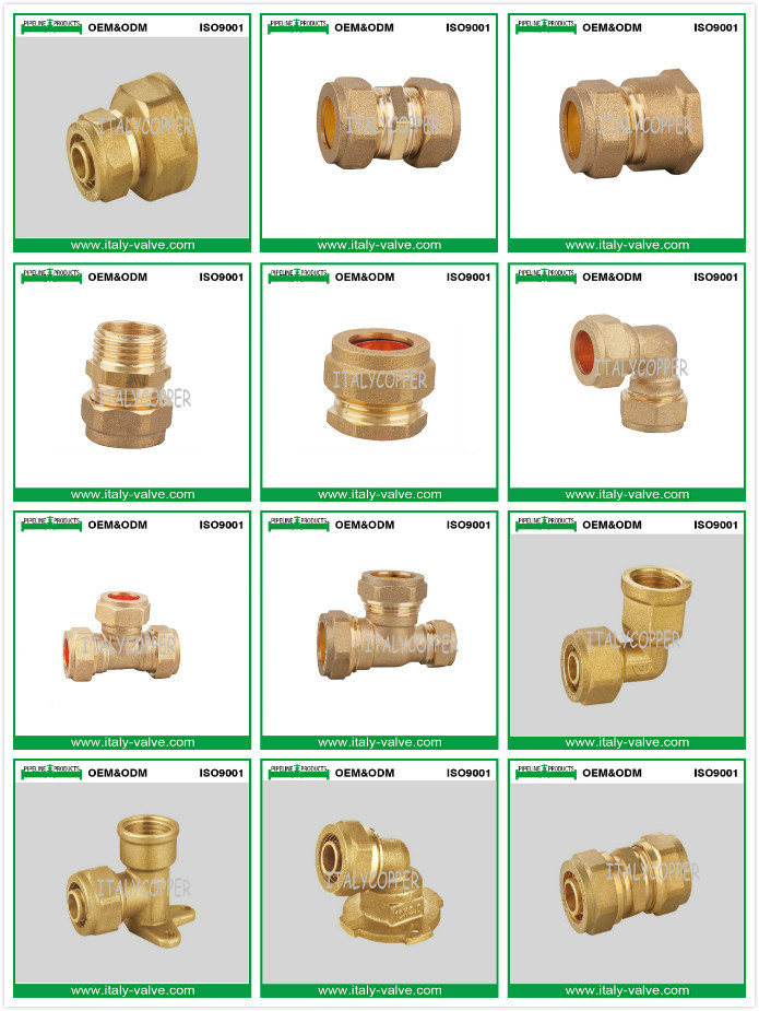 Brass Forged Compression Pex Pipe Fitting Tee (AV9055)