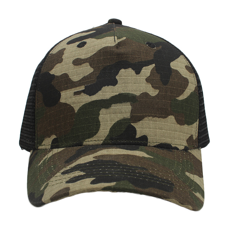 Men Vintage 6 Panel Camo Blank Mesh Trucker Hats