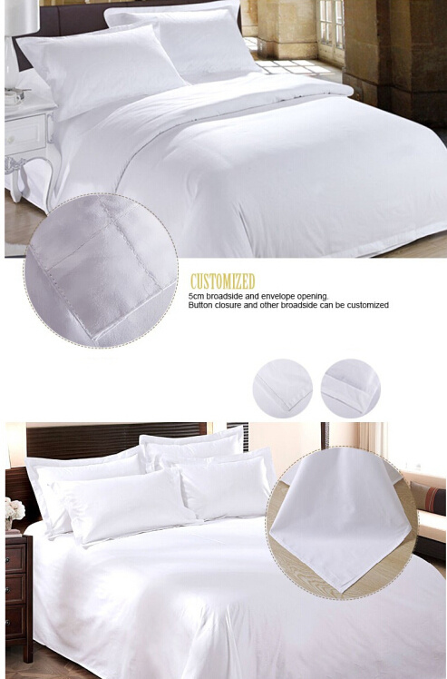 100% Egyptian Cotton 600tc Cotton Percale Crisp White Bedding Linen (DPFB8087)