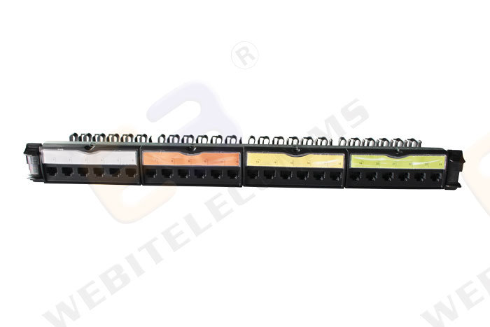 1u UTP 24 Ports CAT6 Patch Panel Free-Tool Colored RJ45 Patch Panel