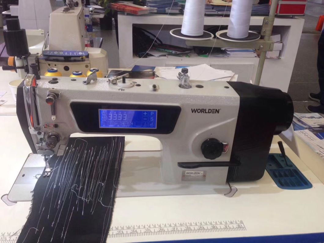 Wd-9910-D4 Direct Drive Lockstitch Machine with Auto-Trimmer and Auto Pressure Foot.