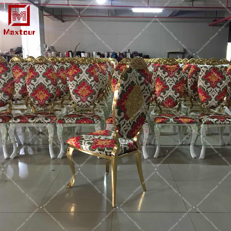 Hotel Events Party Banquet Fabric Stainless Steel Wedding Dining Chair