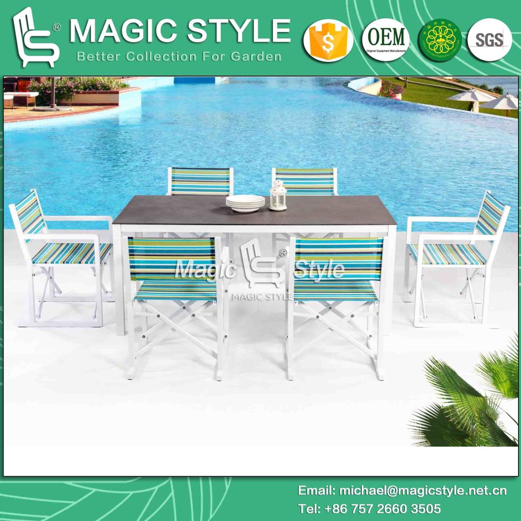 Folding Chair with Colorful Textile for Outdoor Sling Dining Chair Colorful Dining Chair Outdoor Dining Set Garden Dining Chair (MAGIC STYLE)