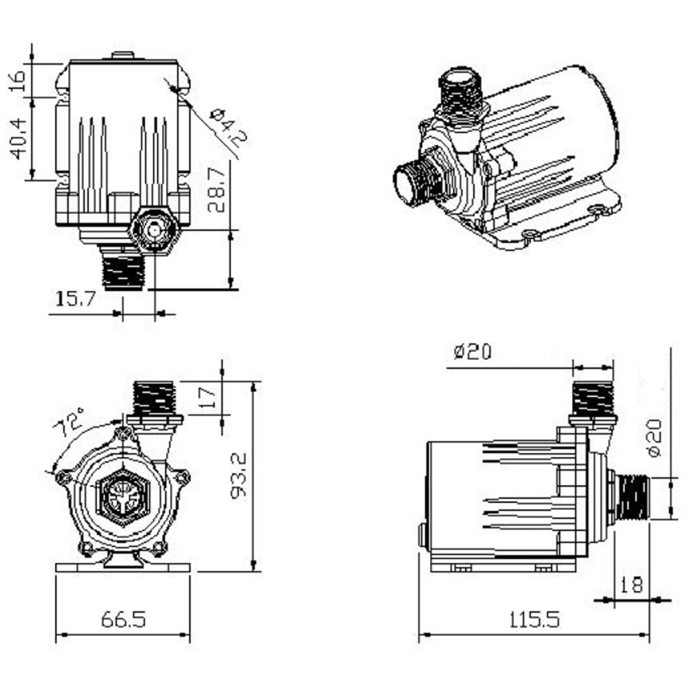 Bluefish Super Quiet Submersible Small Circulation Filter Pump for Water Saving Machine