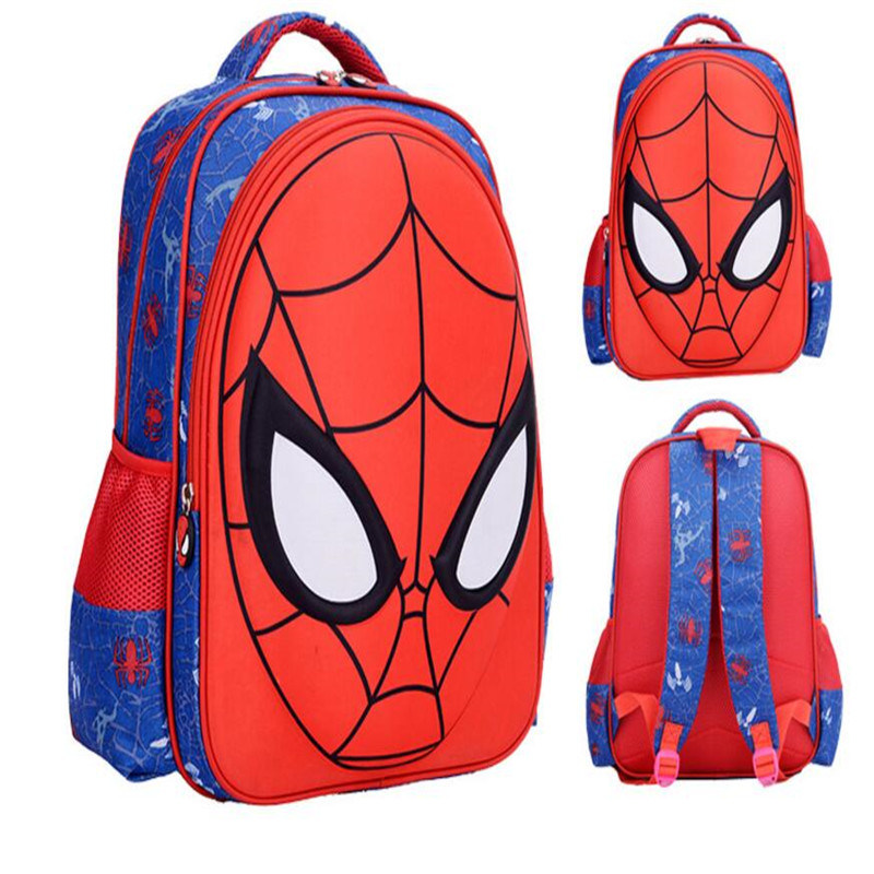 Cartoon Polyester Kids Children School Bag with Cartoon Spider-Man Design