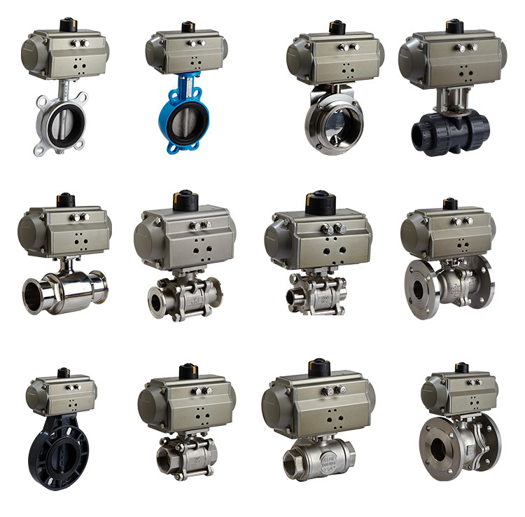 Aluminium Piston Pneumatic Clamped Ball Valve with Solenoid Valve