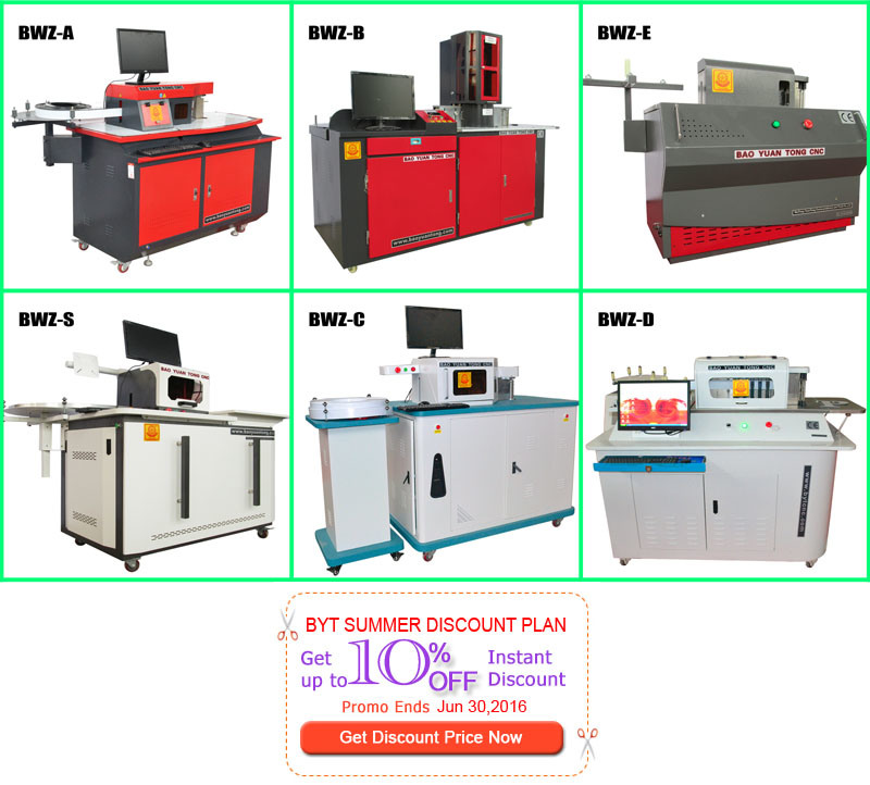 Bytcnc-5 Sign Shop Aluminum Coils Channel Letter Bending Machine