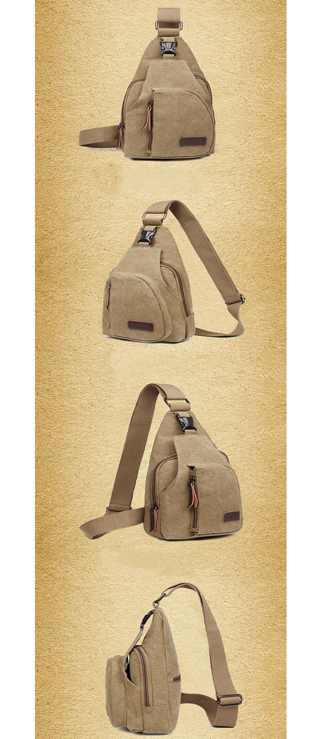 Outdoor Sports Casual Canvas Crossbody Sling Bag Shoulder Bag Chest Bag for Men