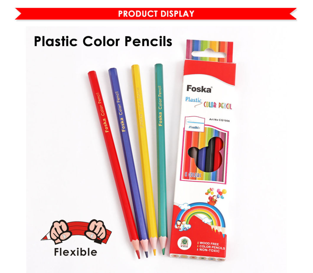 7 Inch 6 Colors Plastic Color Pencil