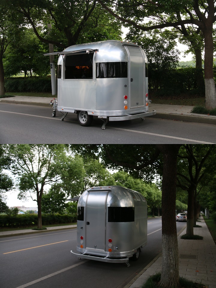 I Trailer Aluminum Food Cart on Street Running