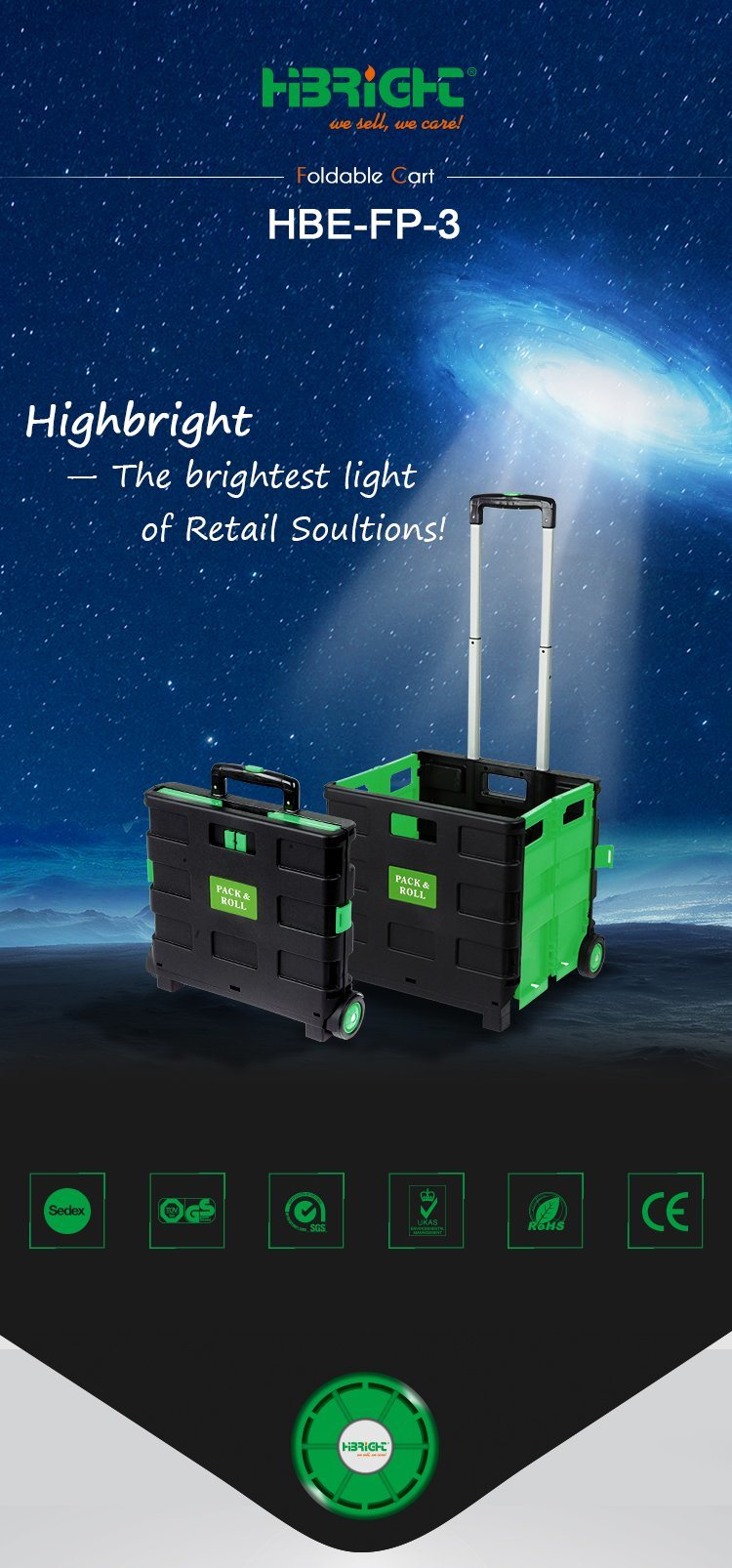Rolling Box Plastic Foldable Shopping Trolley Luggage Cart