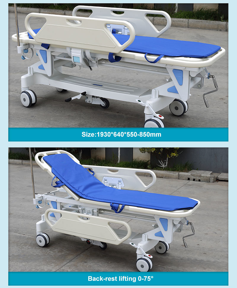 Patient Transport Folding Stretcher, Emergency Resuscitation Trolley