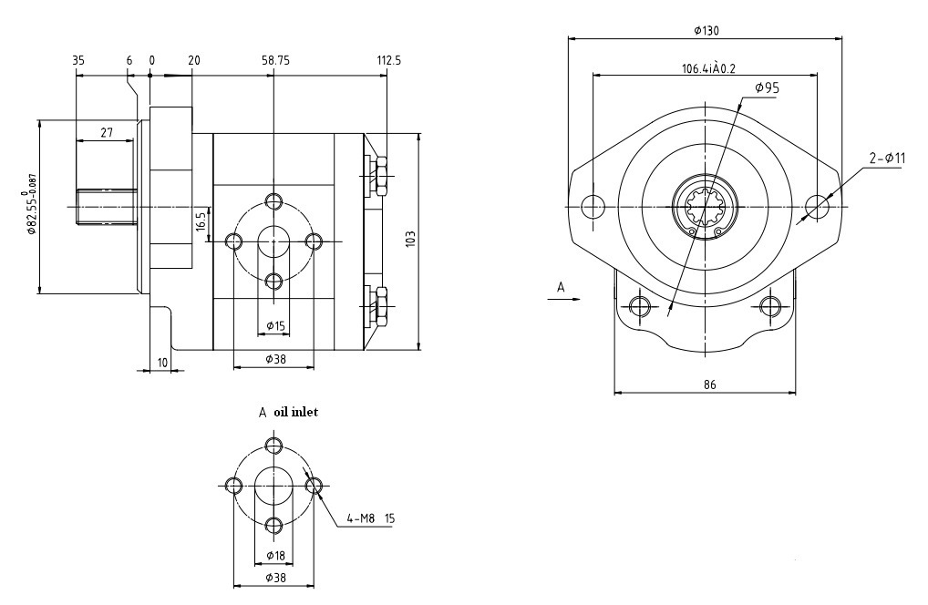 Aluminum Alloy Small Hydraulic Gear Pump Cbwkf for Sale