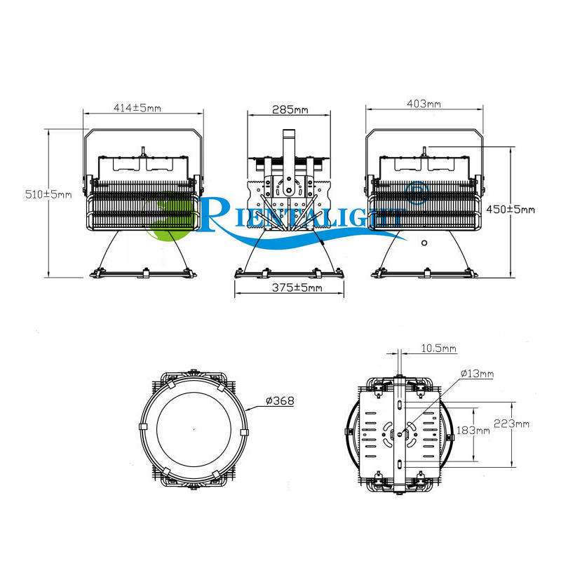 Search Lighting Wall Washer High Mast Outdoor Luminaire 500W LED Spotlight