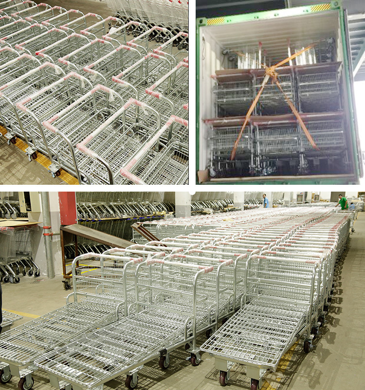 Double Tiers Warehouse Cargo Transport Trolley