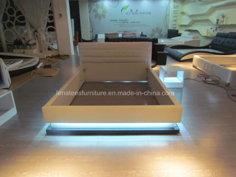 A507 LED Lighting Leather Bed 2016