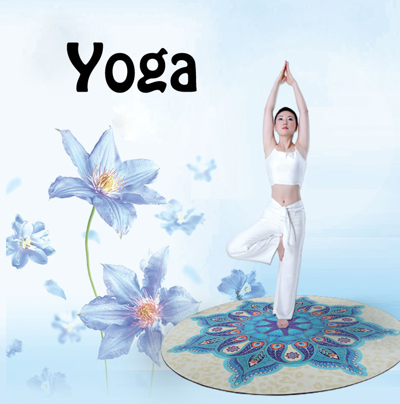 Rubber Round Yoga Mat for Beach Travel Exercise