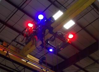 9-60V LED Blue Spot Red Line Overhead Crane Safety Warning Light