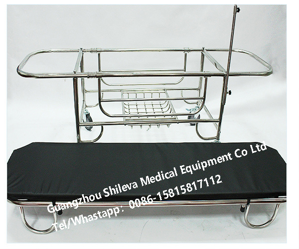 Approved Stainless Steel Patient Operation Connecting Transfer Trolley