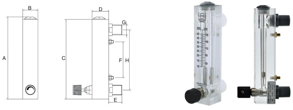 Panel Type Flowmeter with Control Valve Measure for Water