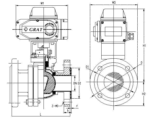 Full Lined Ceramic Flanged Motorized Ball Valve for Acid Waste Water