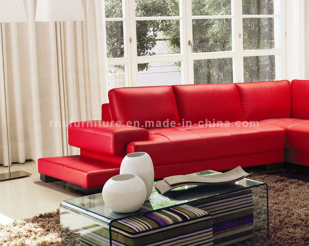 Hot Sale Traditional Sectional Leather Sofa for Living Room 6055