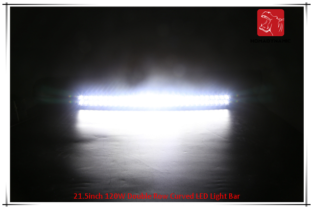 LED Car Light of 21.5inch 120W Double Row Curved LED Light Bar Waterproof for SUV Car LED off Road Light and LED Driving Light