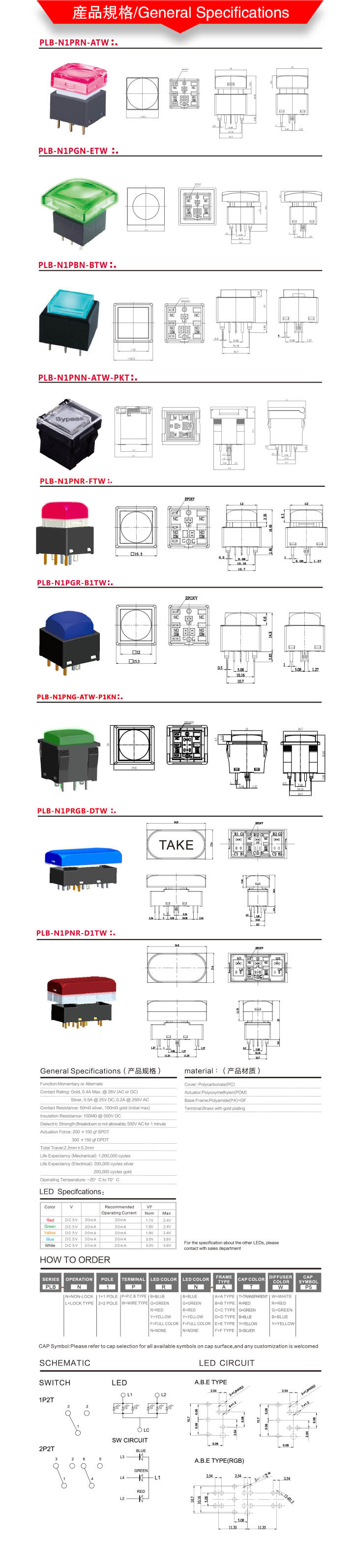 Electronics Pressure Stop Tactile Push Button Switch for Instrumentation