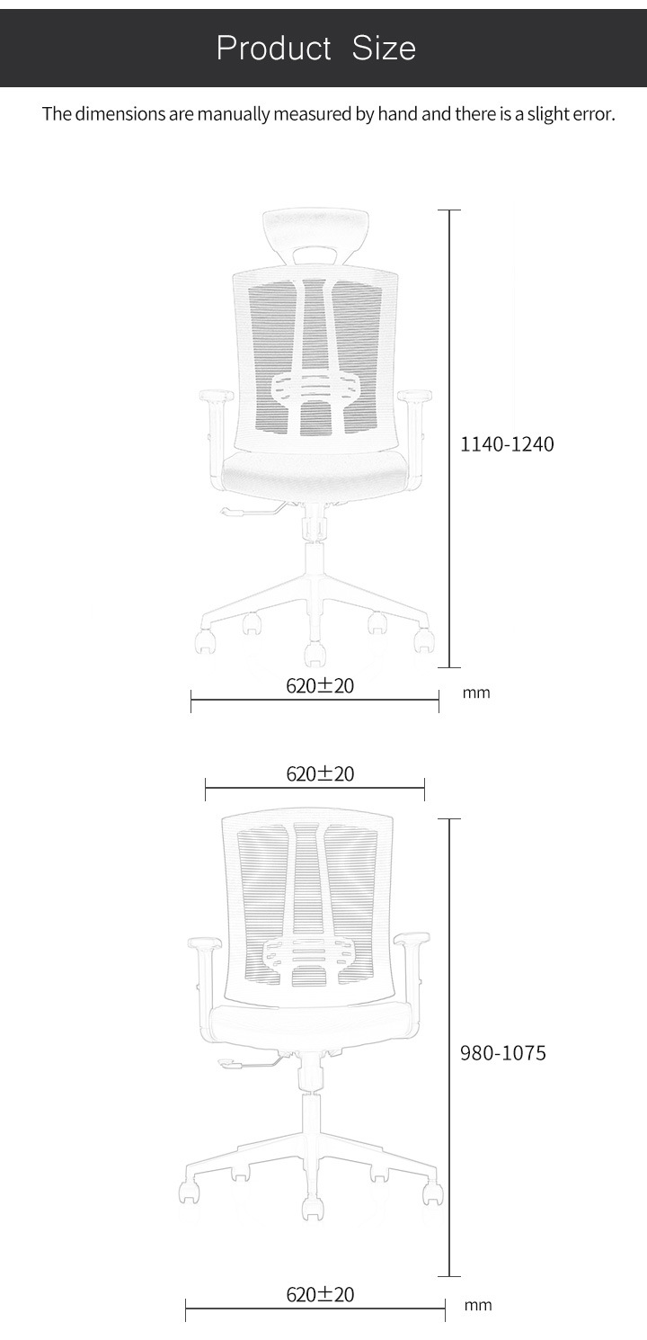 Ergonomic Office Swivel Mesh Manager Chair with Adjustable Headrest