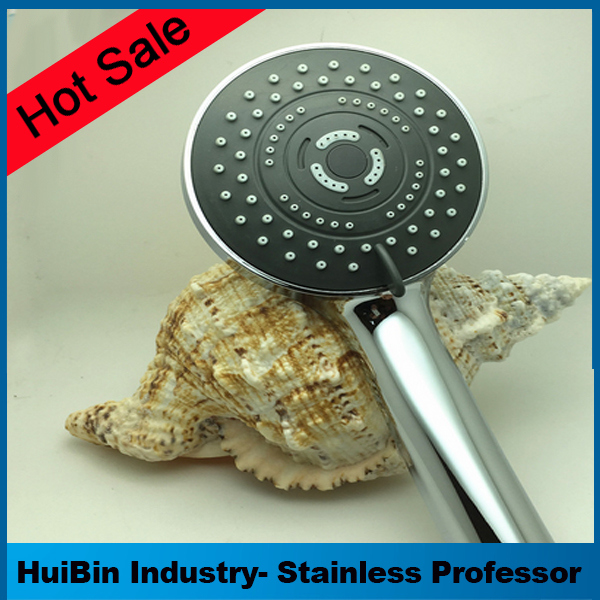 Handheld Shower Head with High Pressure 3 Setting Push-Control Massage SPA Water Saving Button and Stainless Steel Hose