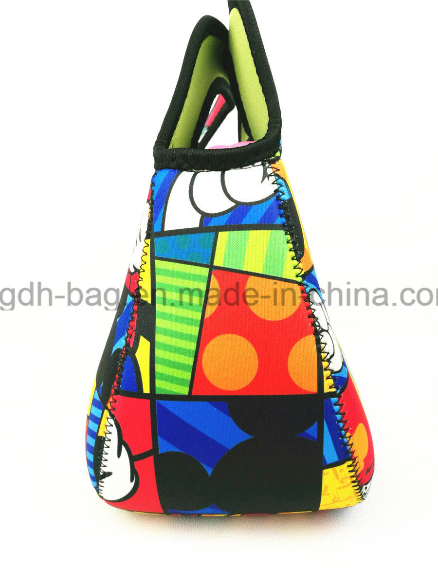 Beautiful Rainbow Neoprene Lunch Bag for Office Lady or Shool