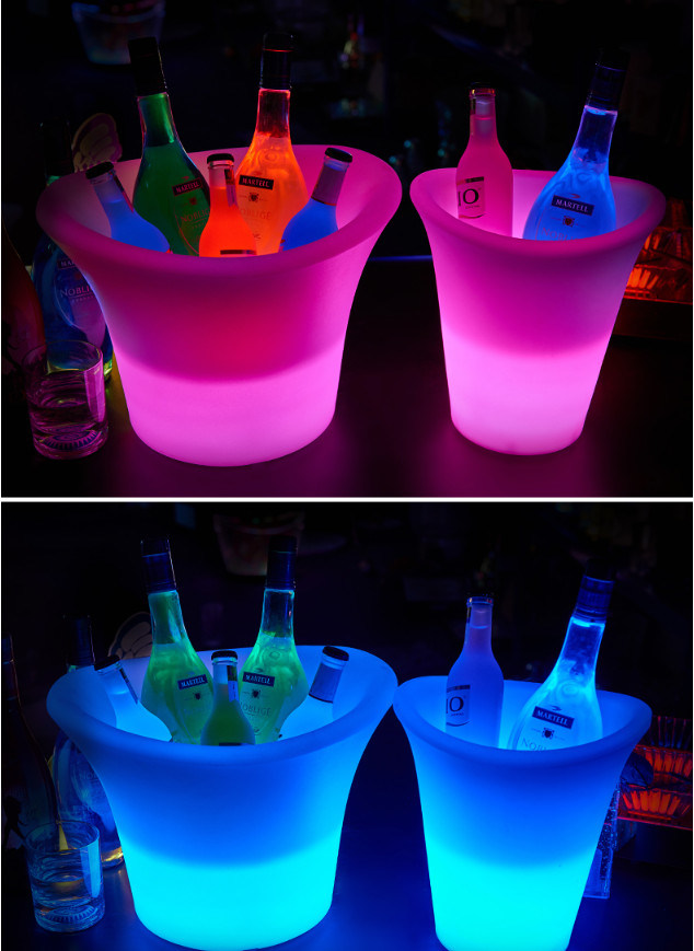 Acrylic Plastic Beer Ice Bucket with LED Light
