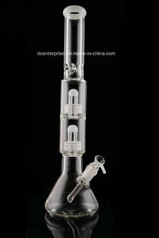 Glass Water Pipe 17.7inch 7mm Chamber Matrix Beaker Smoking Pipe