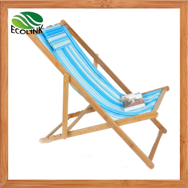 Bamboo Foldable Sun Lounger / Leisure Beach Chair for Outdoor