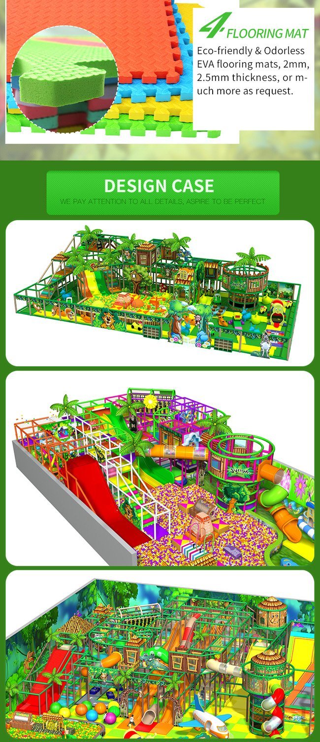 Galvanized Steel PVC Plastic Jungle Theme Playground Indoor for Sale