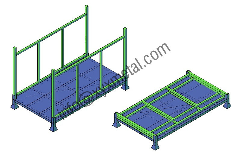 Powder Coating and Corrosion Protection Feature Steel Stacking Post Pallet